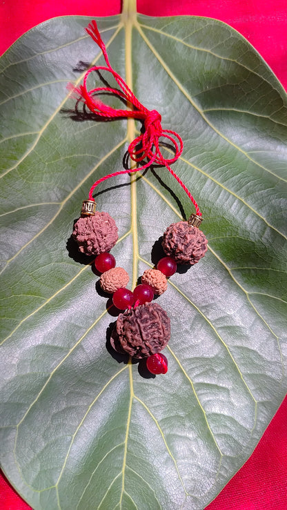Shri Lakshmi Kavach |Certified 5, 7 & Ganesh Mukhi Rudraksha